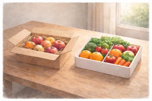 産地直送のフルーツと、フルーツと野菜のお試しセット。