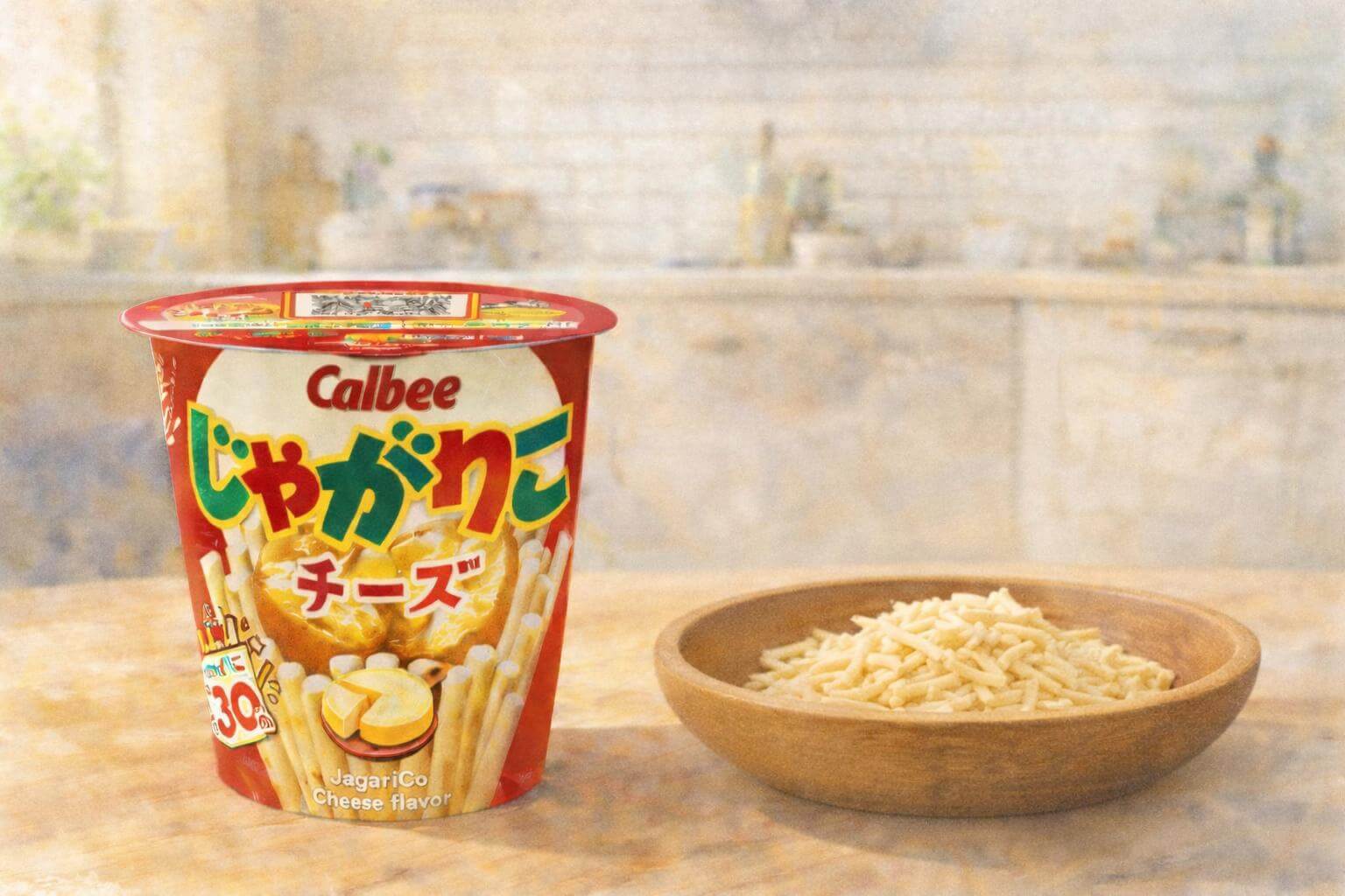 じゃがりこと、シュレッドチーズ