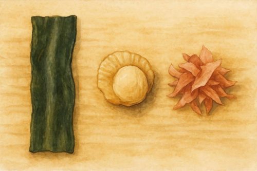 昆布、ホタテ、カツオ節