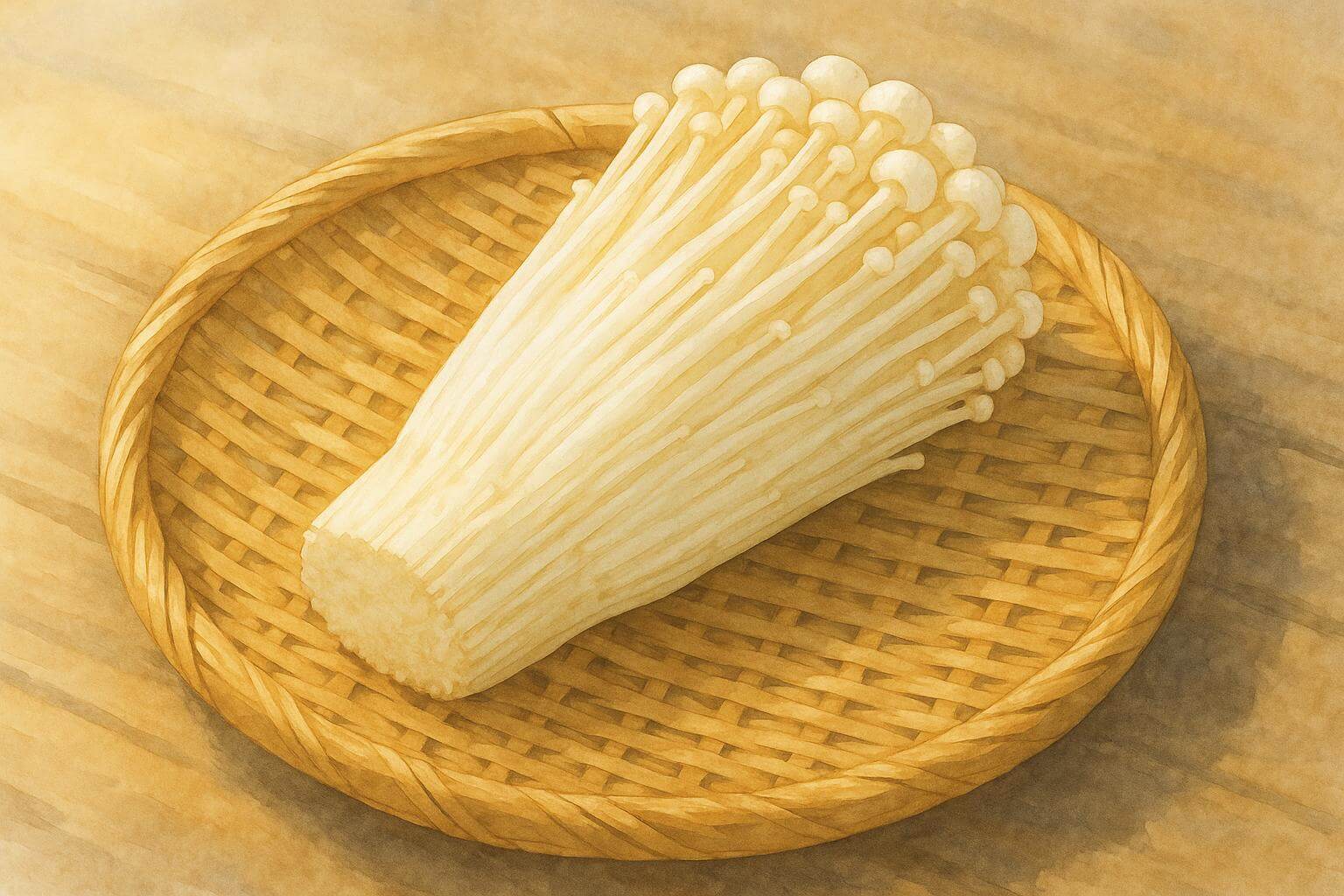 ザルにのっているえのき