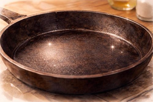 手入れが行き届いている鉄フライパン