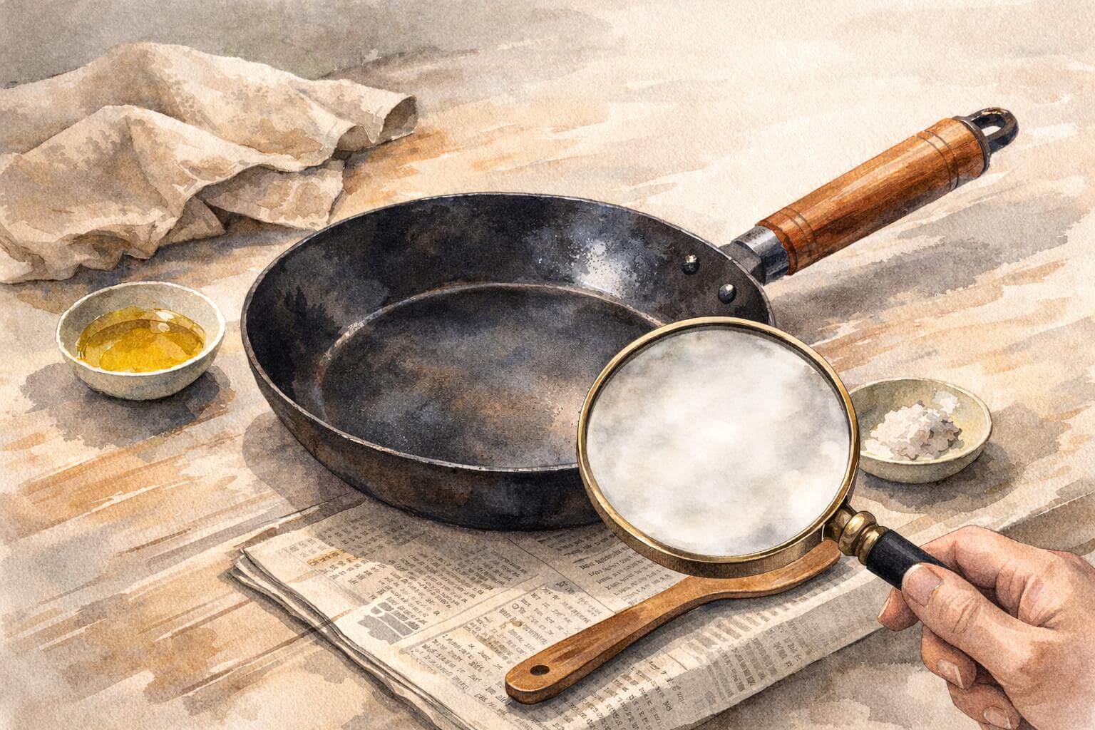 フライパンと虫眼鏡